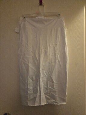 White leather like pencil skirt